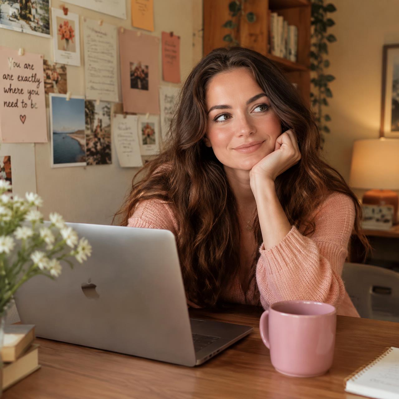 HR professional smiling at her desk